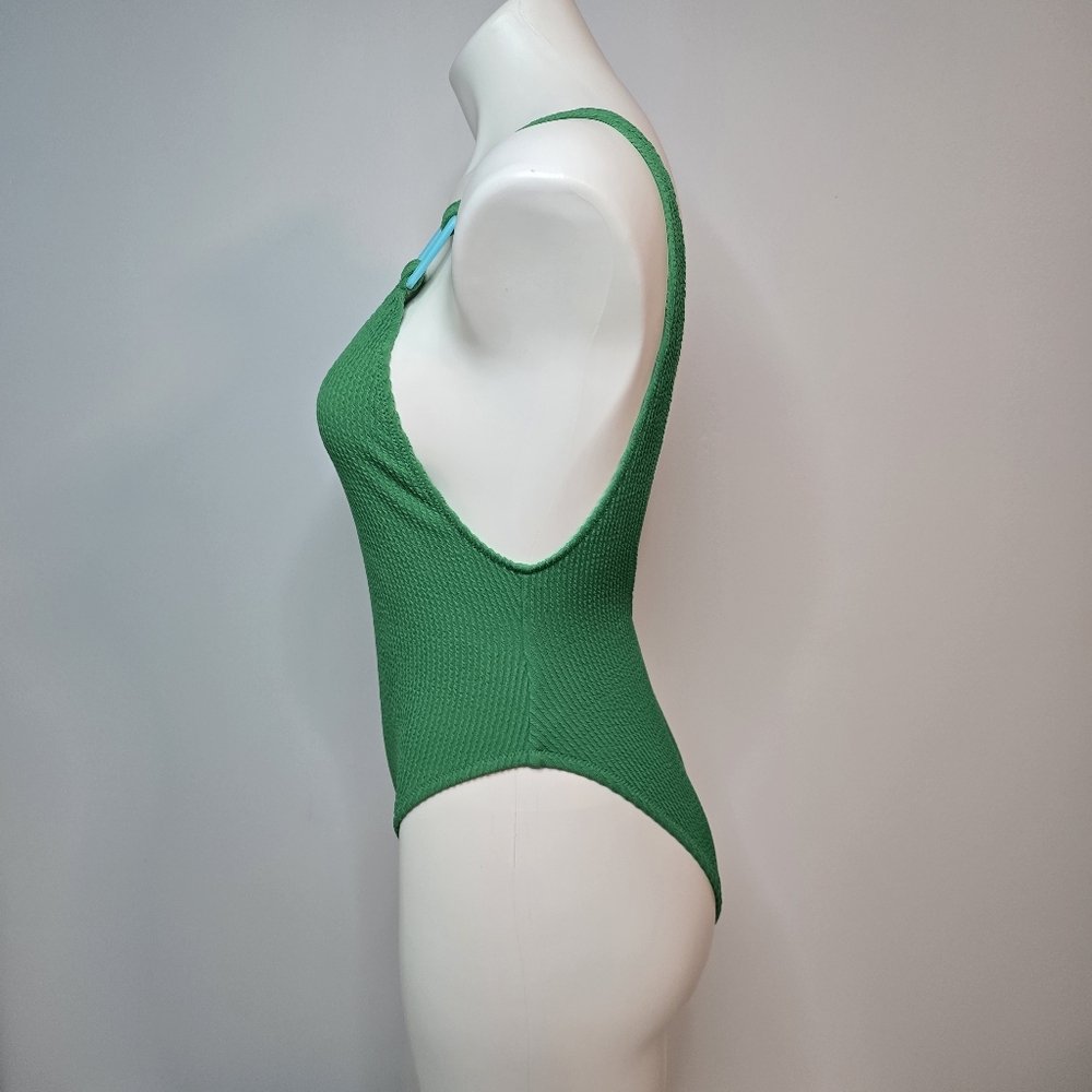Aerie Birthday Scoop Cheekiest One Piece Swimsuit Jelly Bean Green Blue Medium - Picture 5 of 9